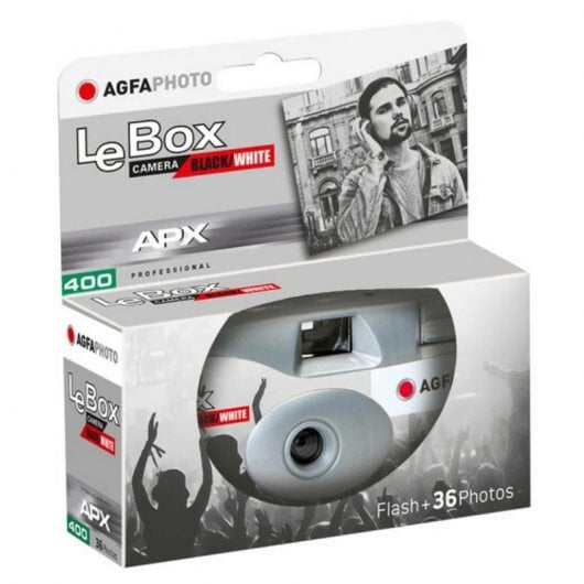 Agfaphoto LeBox Black/White Cámara Desechable Blanco y Negro con Flash 36 Exposiciones