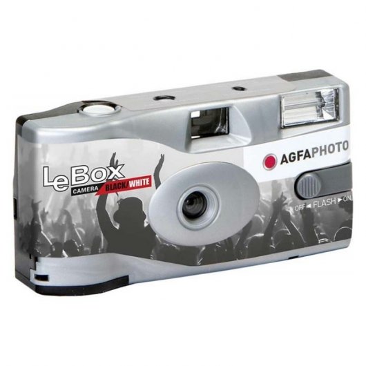 Agfaphoto LeBox Nero/Bianco Fotocamera usa e getta in bianco e nero con flash 36 esposizioni