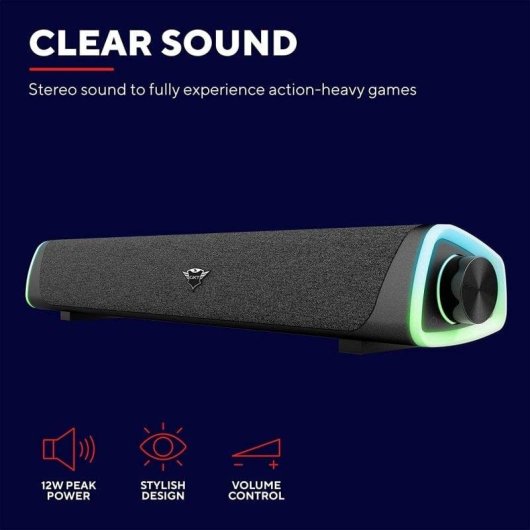 Soundbar Trust GXT 620 Axon 2.0 12W RMS Kabelgebunden RGB Schwarz