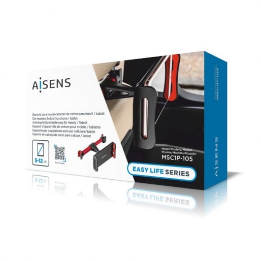 Aisens Support Voiture pour Tablette/Smartphone 5-12" Rouge/Noir