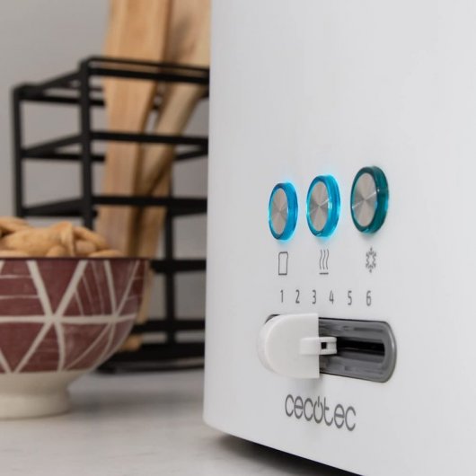Cecotec Toast&Taste 16000 Extra Doble White Tostador 2 Ranuras 1630W Blanco