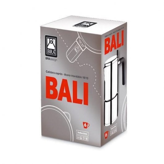 BRA Bali Cafetera Italiana 4 Tazas Acero Inoxidable