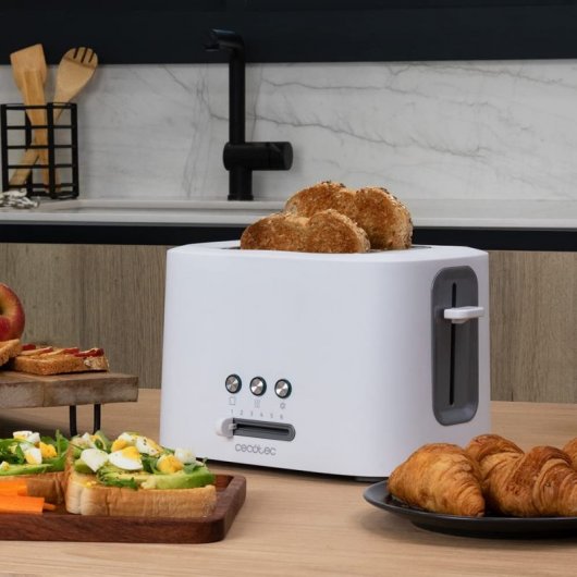 Tostapane doppio bianco Cecotec Toast&Taste 9000 2 slot 980 W bianco