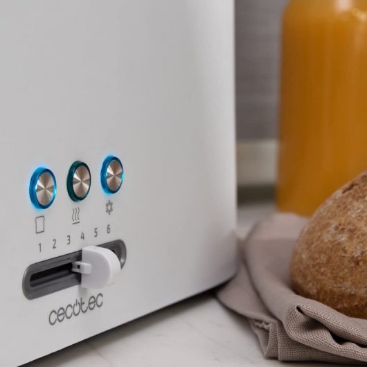 Cecotec Toast&Taste 9000 Double White Tostador 2 Ranuras 980W Blanco