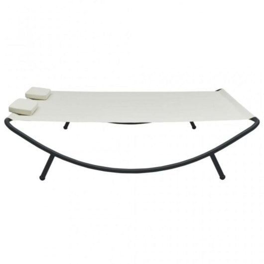 Vidaxl Tumbona Doble De Exterior De Tela Color Crema