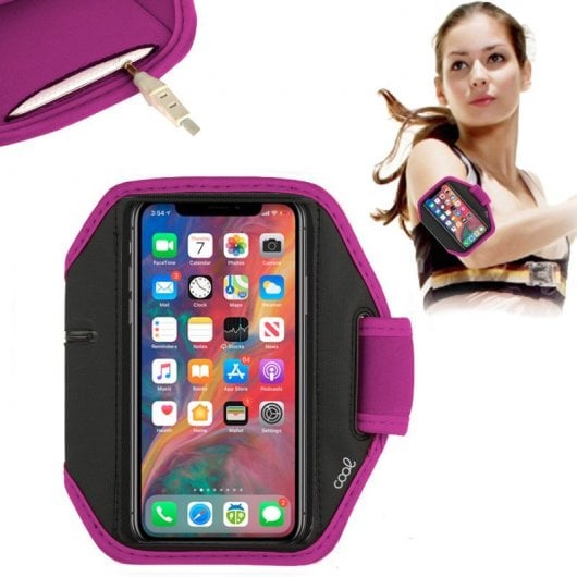 Coole universelle Neopren-Sporthülle in Pink für Smartphones 6"-6,7"