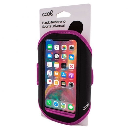 Coole universelle Neopren-Sporthülle in Pink für Smartphones 6"-6,7"