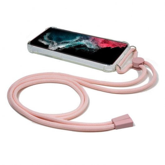 Cool Capa com cordão rosa para Samsung Galaxy S22 Ultra S908