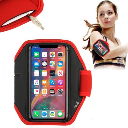 Coole Universal-Neopren-Sporttasche in Rot für Smartphones von 5,5 bis 6 Zoll