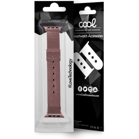 Cool Correa Metal Rosa para Apple Watch 42/44/45mm Series 1/2/3/4/5/6/7/SE