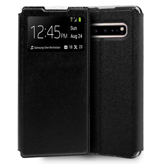 Cool Funda Flip Cover Liso Negro para Samsung Galaxy S10 5G G977