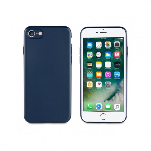Muvit Funda Magnética Ultrafina Azul para iPhone SE/8/7