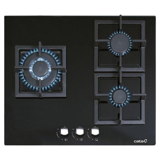 Plaque gaz Cata SCI 6021 BK 60cm 3 zones noir intégré