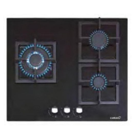 Plaque gaz Cata SCI 6021 BK 60cm 3 zones noir intégré