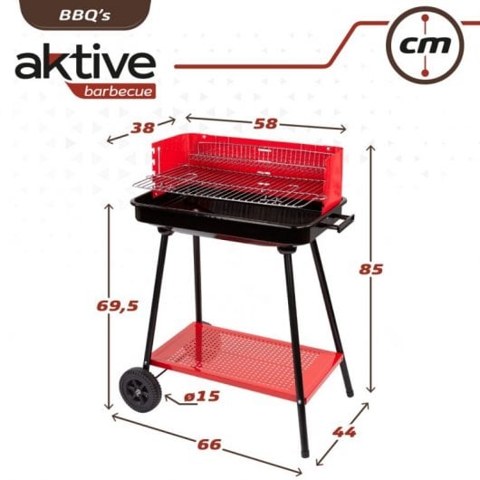 Aktive Barbacoa de Carbón Negra/Roja