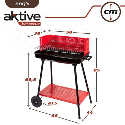 Barbecue a carbonella attivo nero/rosso