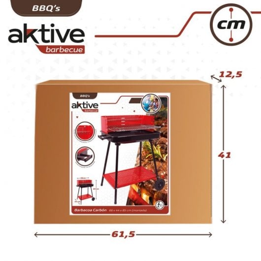 Aktive Barbacoa de Carbón Negra/Roja