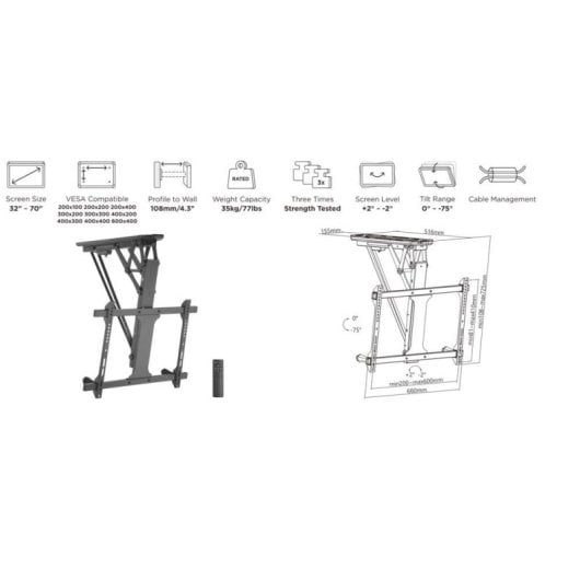 Equip 650329 TV-Halterung 177,8 cm (70") Schwarz