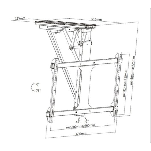 Equip 650329 TV-Halterung 177,8 cm (70") Schwarz