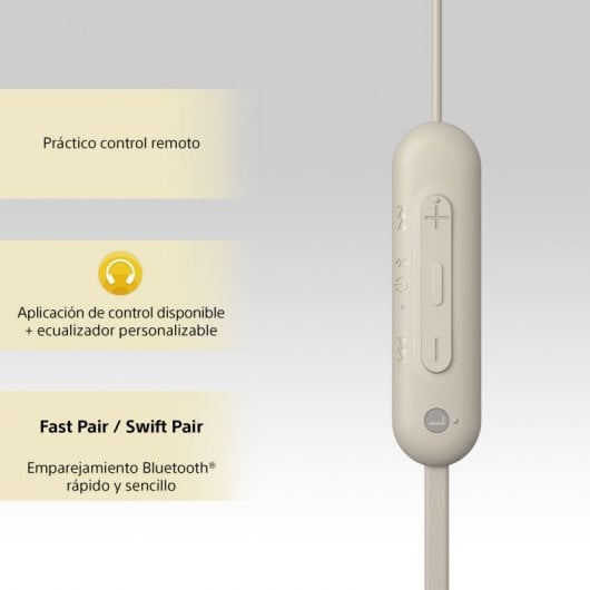 Sony WI-C100 Auriculares Bluetooth Beige