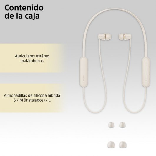 Sony WI-C100 Auriculares Bluetooth Beige