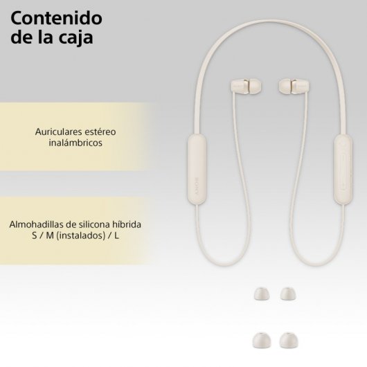 Casque Bluetooth Sony WI-C100 Beige