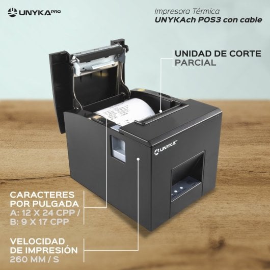 Stampante termica compatta per biglietti UNYKach POS3 compatibile con tutti i sistemi