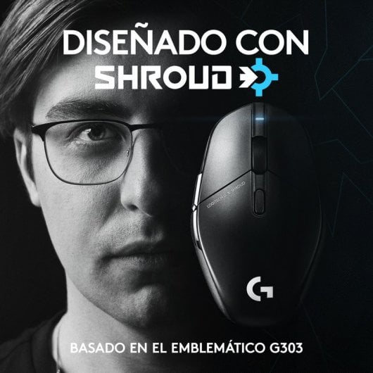 Mouse da gioco wireless Logitech G303 Shroud Edition 25000 DPI Nero