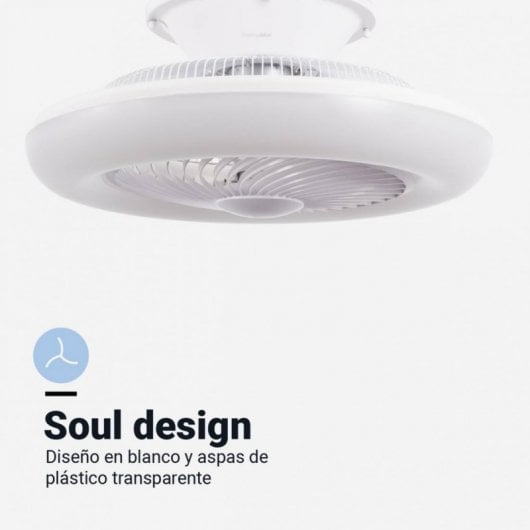 Universal Blue KAI 5019 Ventilador de Techo Aspas Ocultas con Luz LED y Mando WiFi 59W Blanco