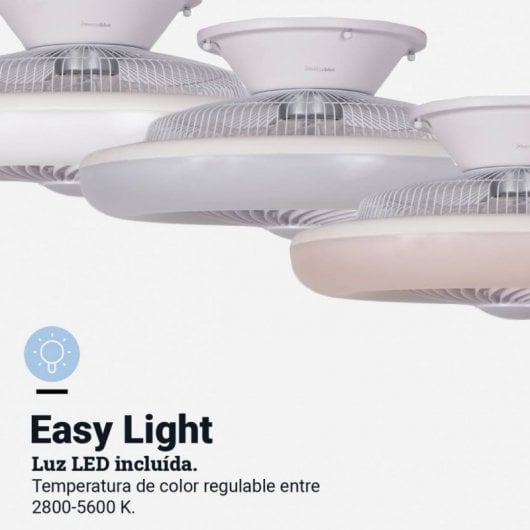 Universal Blue KAI 5019 Ventilador de Techo Aspas Ocultas con Luz LED y Mando WiFi 59W Blanco