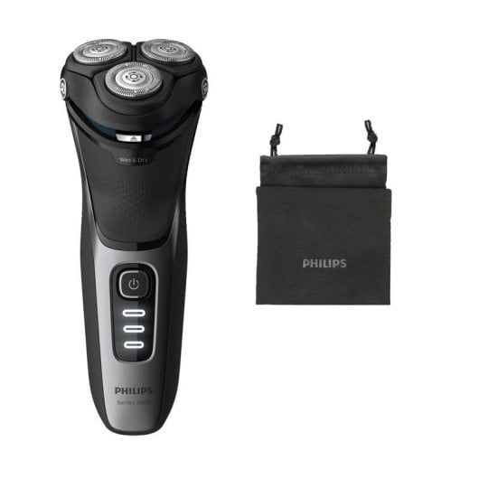 Rasoir Visage Philips S3231/52 Sans Fil 60min Sec et Humide 3 Têtes Flexibles