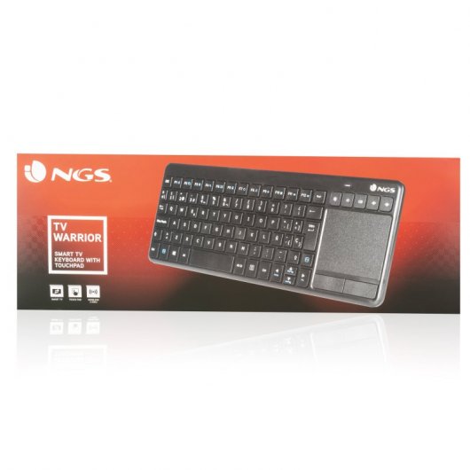 NGS TV Warrior Teclado Sem Fios Touchpad Preto