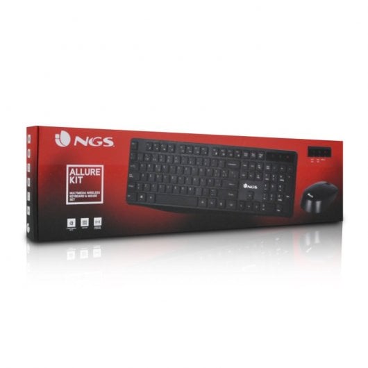NGS Allure Pack Teclado + Rato 1200 DPI Sem Fios Preto