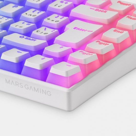Mars Gaming Mkcloud Teclado Mecânico Sem Fios Gaming RGB Branco Switch Azul
