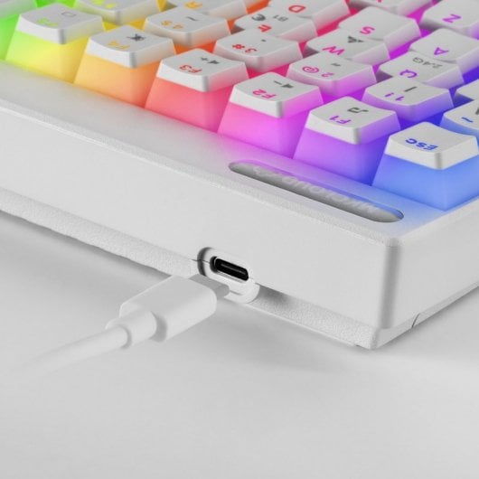 Mars Gaming Mkcloud Teclado Mecânico Sem Fios Gaming RGB Branco Switch Azul