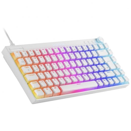 Mars Gaming Mkcloud Teclado Mecânico Sem Fios Gaming RGB Branco Switch Azul