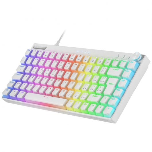 Mars Gaming Mkcloud Teclado Mecânico Sem Fios Gaming RGB Branco Switch Azul
