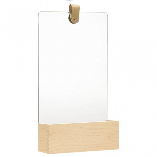 Vidaxl Espejo De Pared De Madera Maciza De Pino 23x39,5 Cm
