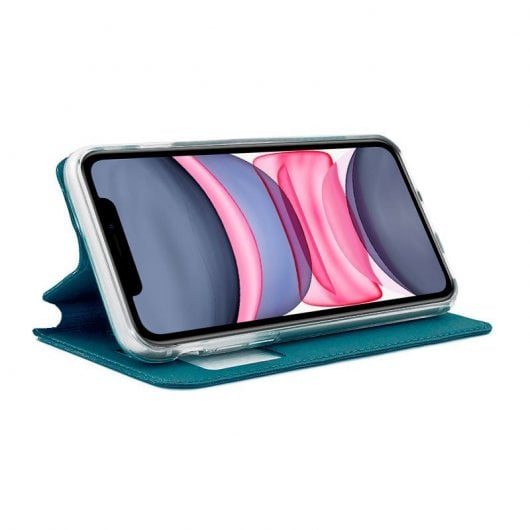 Cool Funda Flip Cover Liso Celeste para iPhone 11