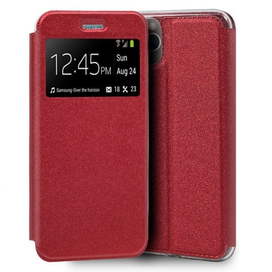 Cool Funda Flip Cover Liso Rojo para iPhone 11 Pro