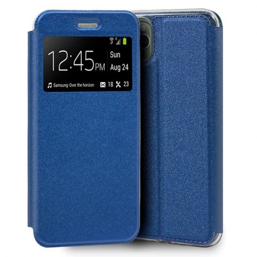 Cool Funda Flip Cover Liso Azul para iPhone 11 Pro Max