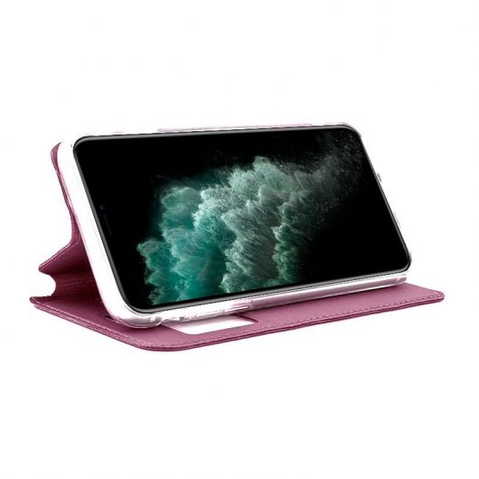 Étui à rabat uni rose froid pour iPhone 11 Pro Max