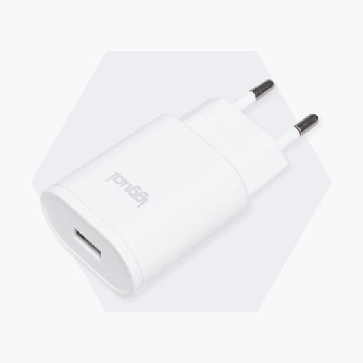 Carregador de parede iggual 1xUSB 5V 2A 10W compacto branco