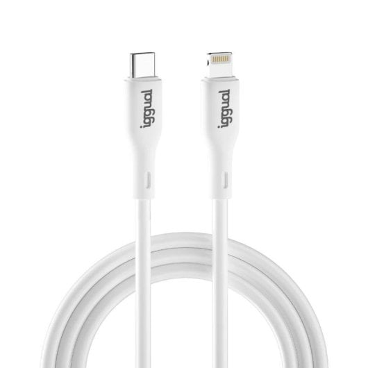 Cabo USB-C iggual Quickcharge 3.0 1m Lightning Branco Alta Velocidade