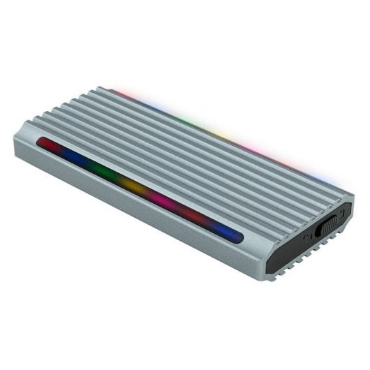 TooQ Shinobi Boîtier SSD Externe M.2 NGFF/NVMe USB-A 3.1 Gen2 RGB Gris