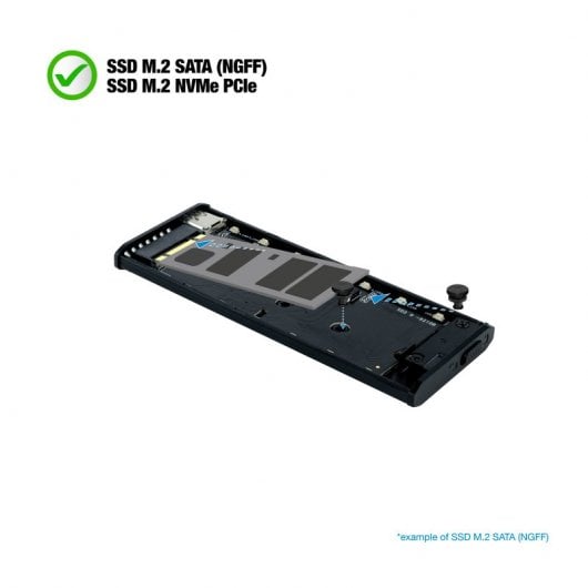 TooQ Shinobi Boîtier SSD Externe M.2 NGFF/NVMe USB-A 3.1 Gen2 RGB Gris