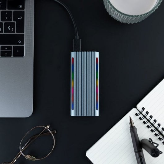 TooQ Shinobi Boîtier SSD Externe M.2 NGFF/NVMe USB-A 3.1 Gen2 RGB Gris