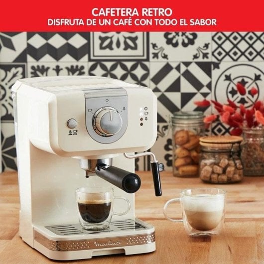 Cafetera Espresso Moulinex XP330A10 1,5L 15 bars avec buse vapeur et chauffe-tasses