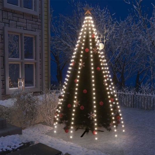 VidaXL Filet lumineux pour sapin de Noël 300 LED Blanc froid 300 cm