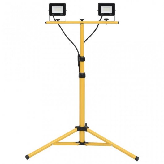 vidaXL Foco LED con trípode 2x20 W blanco frío
